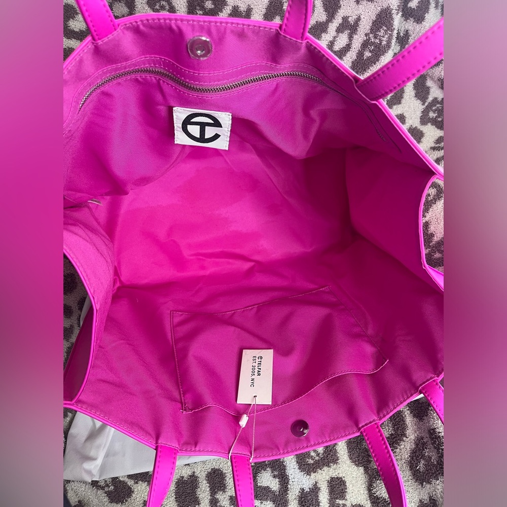 Telfar NEW NWT Azalea Shopping bag LARGE hot pink - Picture 7 of 13